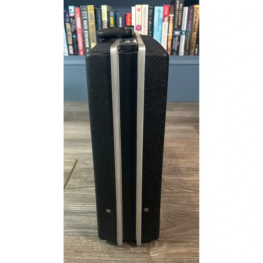 Vintage Oshkosh Black Hard Shell Suitcase Briefcase Style Travel Case Since 1895